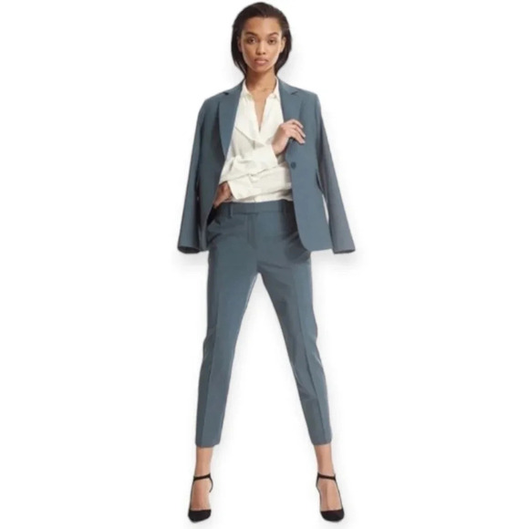 Theory Brixmill Betoken Virgin Wool Single Breasted Blazer Suit Jacket Blue 0 - Picture 12 of 17